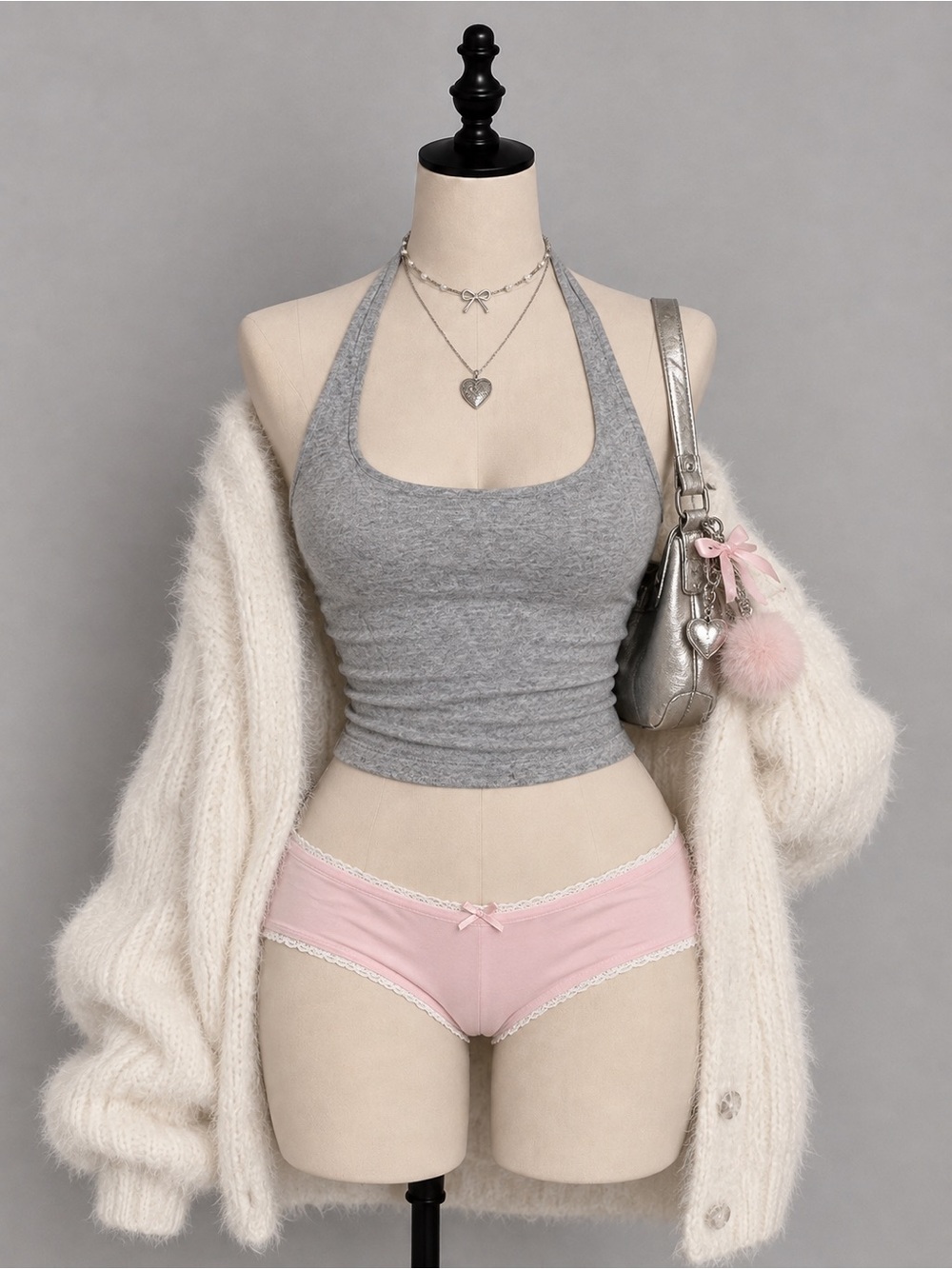 Ambiance Light Gray Halter Top
